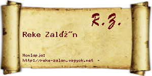 Reke Zalán névjegykártya